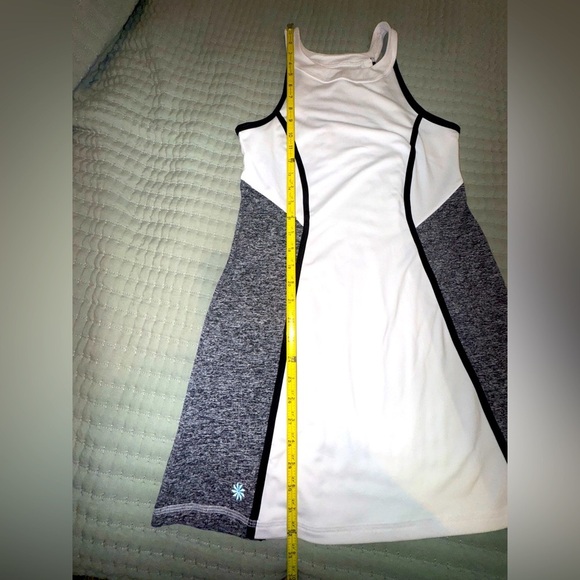 Athleta Running Wild Mesh Back White Heather Gray Tennis Dress Size XS. VGUC - Picture 11 of 12